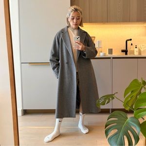 Uniqlo Dark Charcoal Grey Wool Coat